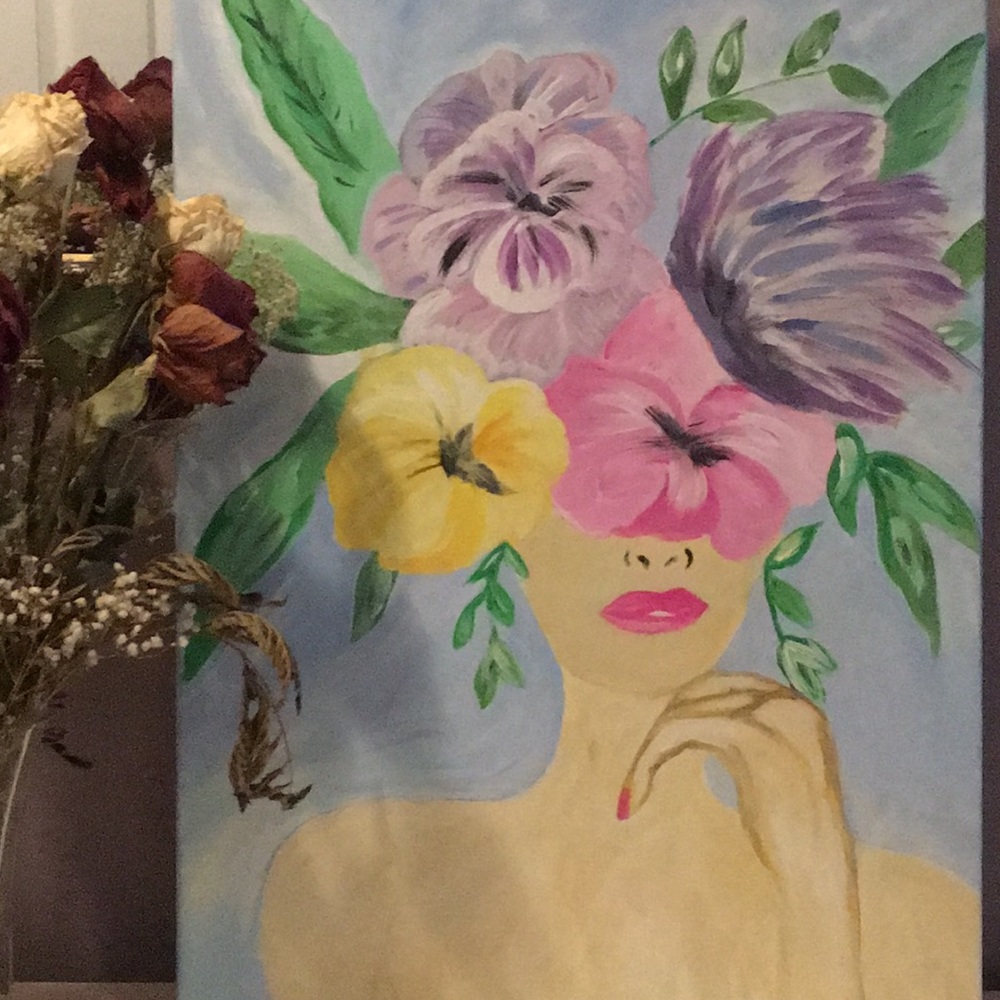 Hand painted acrylic painting.